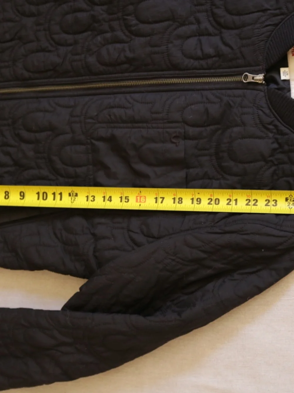 True Religion Men's Size L Black Long Sleeve Full-Zip Quilted Bomber Jacket